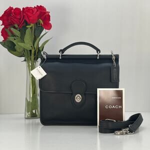 NEW Vintage Coach Willis Bag 9927 Black Leather Nickel Hardware 2005